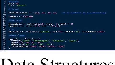 R Data Structures | Scalar, Vector, Matrices, List, Data frame | RStudio ep4