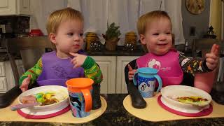 Twins try Green Eggs and Ham