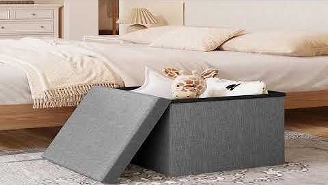 A must-have product! WOLTU Linen Ottoman Pouf Small Foldable Seat Chest Cube Storage Bench Box wit