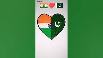 🇮🇳❤️🇵🇰 India Pakistan flag drawing || independence day drawing ❤️ #shorts #art #viral #india