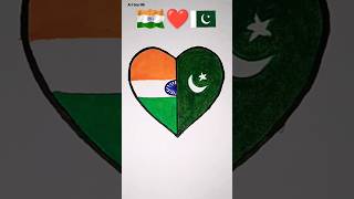 ??️?? India Pakistan flag drawing || independence day drawing ️ #shorts #art #viral #india