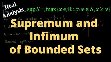 Supremum and Infimum of Bounded Sets | Least Upper Bounds and Greatest Lower Bounds | Real Analysis
