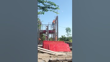 Install formwork for First Slab and Beam #Pouring #construction #excavator #work #automobile