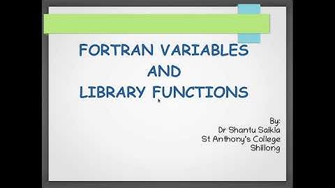 FortranVariablesAndLibraryFunctions