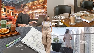🏙 college week in my life in the city (cafe hopping, how i journal, city vlog)