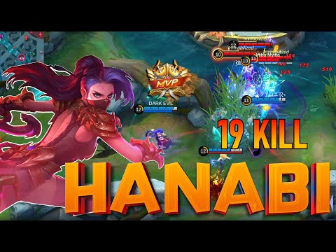 19 Kills!! OP Hanabi Solo Rank Top Pro Hanabi Build ~ MLBB