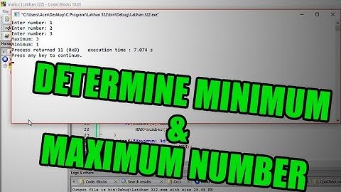 HOW TO: Determine Minimum & Maximum Number | C Programming (HD)