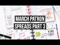 Plan With Me | March Patron Spreads Pt 3 - Kristi and Rikkia | Classic Happy Planner | Easter Spread