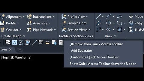 AutoCad Customize Quick Access Toolbar