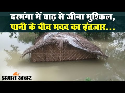 Bihar Flood: Darbhanga में Flood से जीना मुश्किल, पानी के बीच मदद का इंतजार | Prabhat Khabar