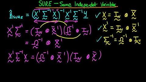 A Graduate Course in Econometrics Lecture 52 | SURE Estimator: Same Independent Variables - Part 2