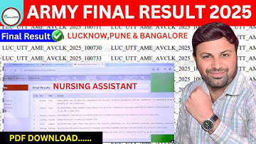 🥰 ARMY NURSING ASSISTANT RESULT OUT | army result 2025 | army first phase result | army result #army