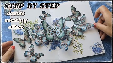 NEW TRY: Double rotating pop-up effect 🦋💚🦋 What do you think? (Plz see description) #diycards