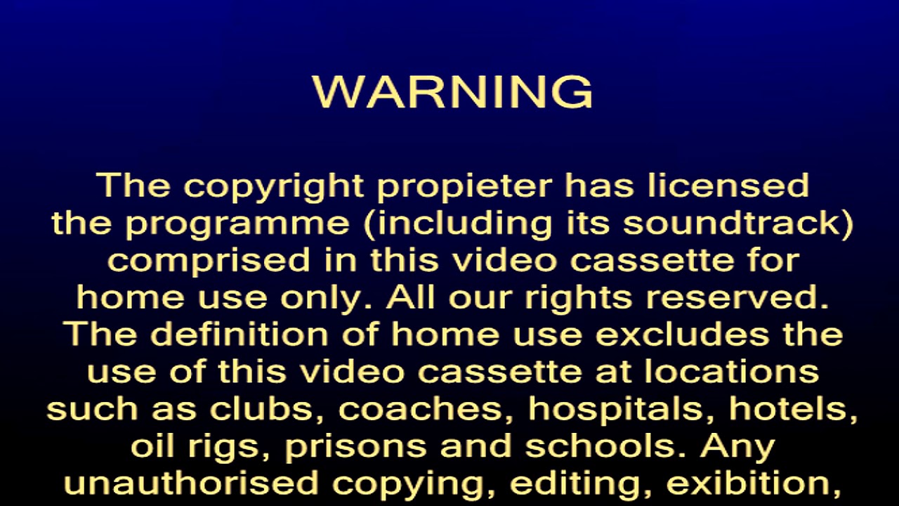 Columbia Tristar Home Video and Warning Screen (60fps UK VHS) - YouTube