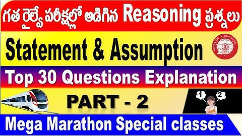 Statement & Assumption Part 2  Railway Previous year Reasoning Questions Explanation by SRINIVASMech