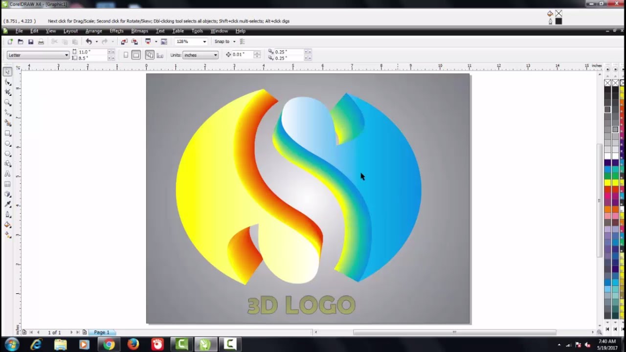 Cara Paling Mudah Membuat Logo 3D Tiga Dimensi Dengan Coreldraw X4