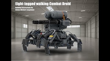 Lego MOC 240121 Eight-legged Walking Combat Droid (Klann mechanism)