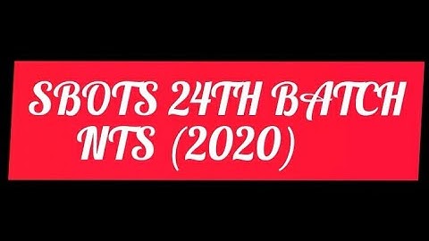 SBOTS BATCH 24th Paper 2020