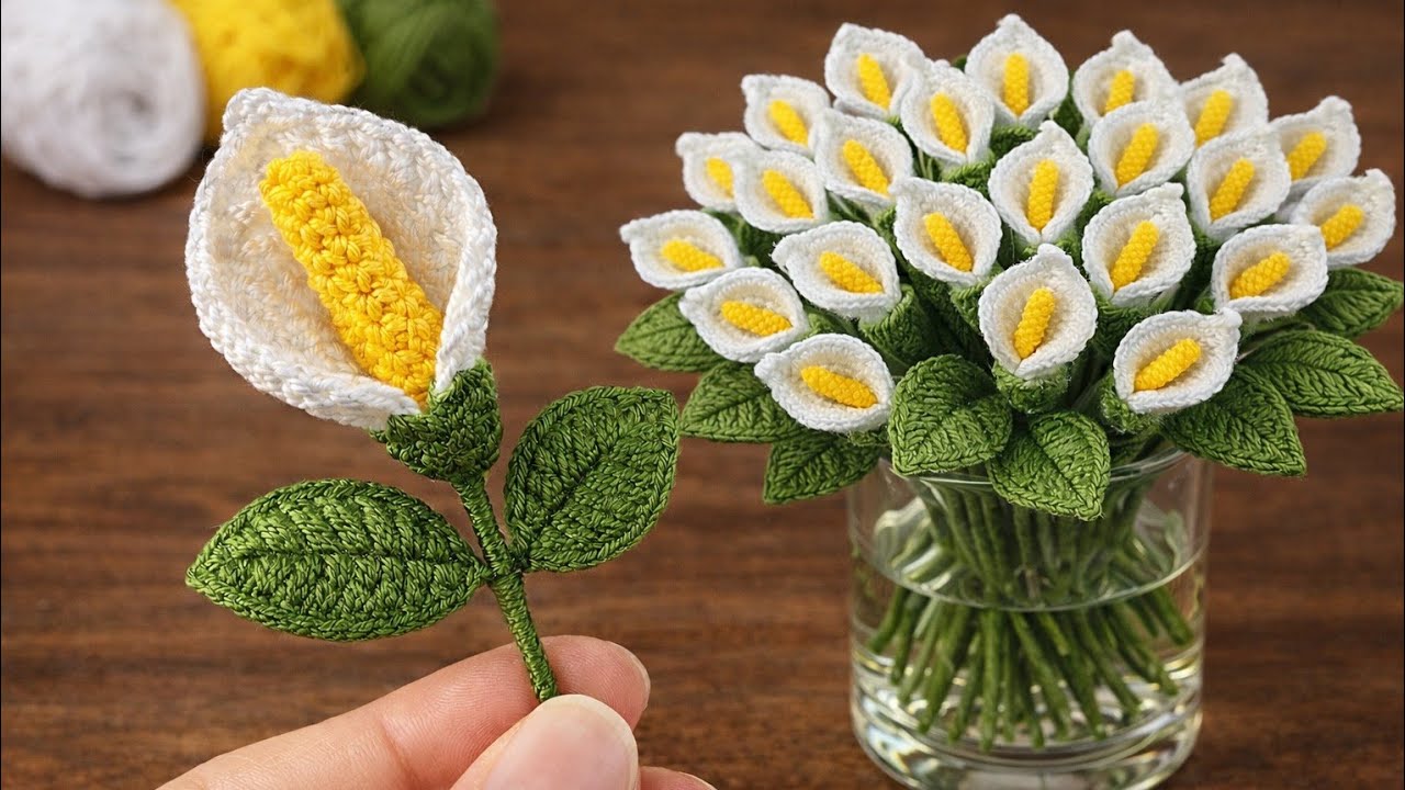 Crochet Calla Lily Flower 🤍 Easy & Elegant DIY Gift Idea