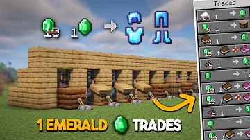 EASIEST Villager Trading Hall | ALL TRADES 1 EMERALD! | Minecraft Java & Bedrock