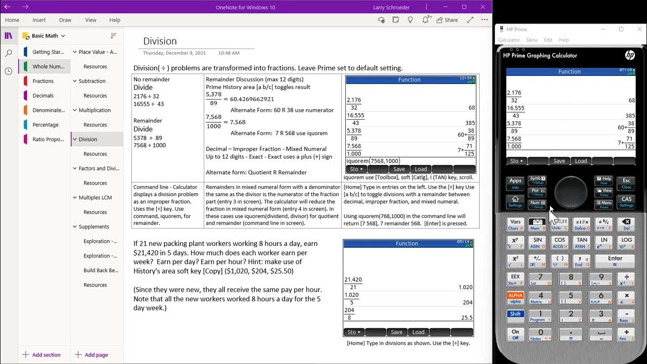 HP Prime Guide Arithmetic Fundamentals Whole Numbers - YouTube