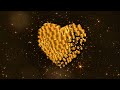 Pixiedust Particles on Heart made from Gold Cubes  | No Copyright from Free Designs in Motion