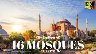 Beautiful Mosques Of Türkiye In 4k  Scenic Relaxation Films With Relaxing Turkish Music