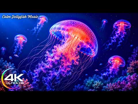 Beautiful Jellyfish 4K Aquarium 🐚 Relaxing Music for Deep Sleep and Stress Relief