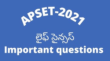 NEET BIOLOGY |APSET LIFE SCIENCES |ap set 2021
