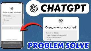 Oops Something Went Wrong ChatGPT Problem Today || ChatGPT Error Code 500 Problem Today Fix 