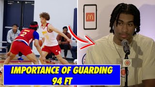 Dylan Harper talks about the importance of defense & guarding 94 Feet at McDonalds All American game