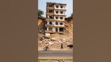 Extreme Moment: Large Building Collapses Into Pieces in the Middle of a Highway. #shorts