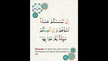 Learn Tajweed of Surah Al-Imran 120 (آيات الحفظ) سورة العمران - تعلم التجويد - Rules + Practice