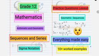 Grade 12 Mathematics: Master Geometric Sequences and Sigma Notation | 10 Worked Problems | iCampSA