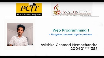 Web Project Task 3 |  Program the user sign in process | 1st Year | Semester 01