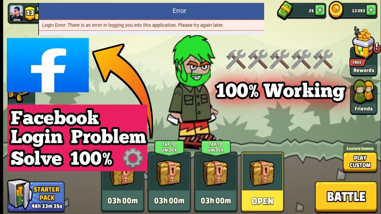 ✔️Facebook Login🔥Problem Solve 100%🔥In Mini Militia Mods | how to fb login in mini militia mods