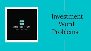 Investment Word Problems