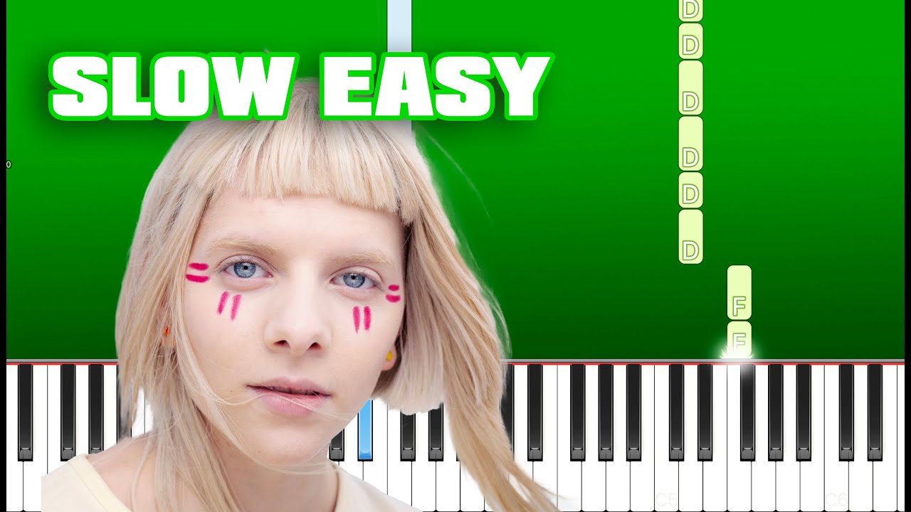 AURORA Runaway (Slow Easy Piano Tutorial) (Anyone Can Play) YouTube