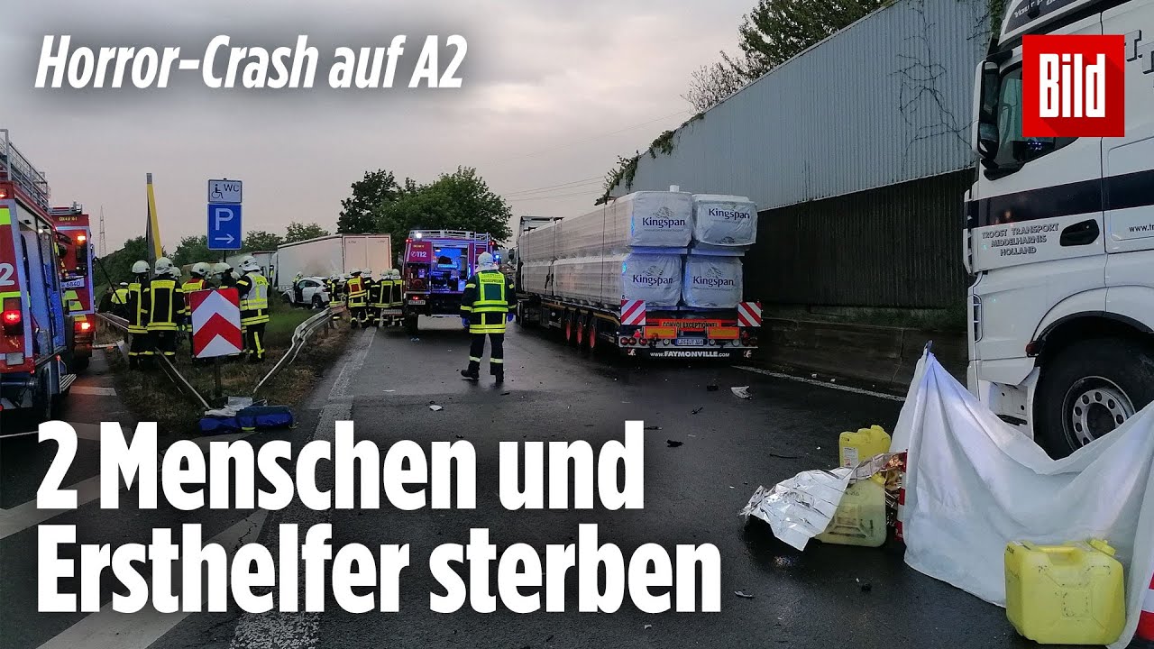 Auto rast unter Lkw | Drei Tote bei Horror-Unfall auf der A2 im Ruhrgebiet