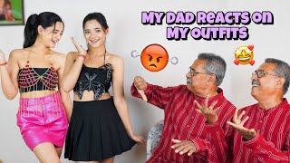 Dad *Rates and Reacts* my Outfits😰😵‍💫🤯 | Indian dad reacts western fits😱🧿 #dad #reaction #outfit