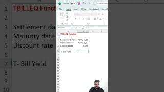 Day 262-264 | TBILLEQ TBILLPRICE TBILLYIELD Formulas | MS Excel 365 | 365 Formulas