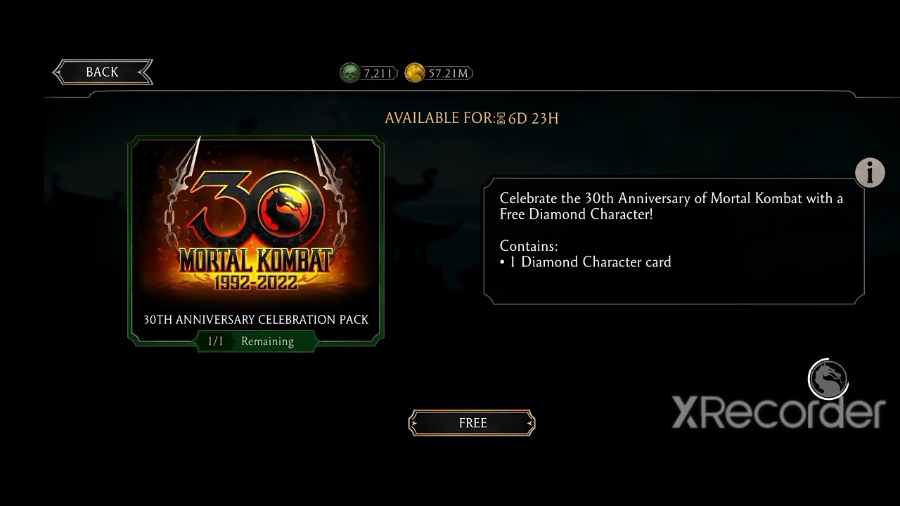 mk mobile 30th year anniversary free celebration pack opening 🤩