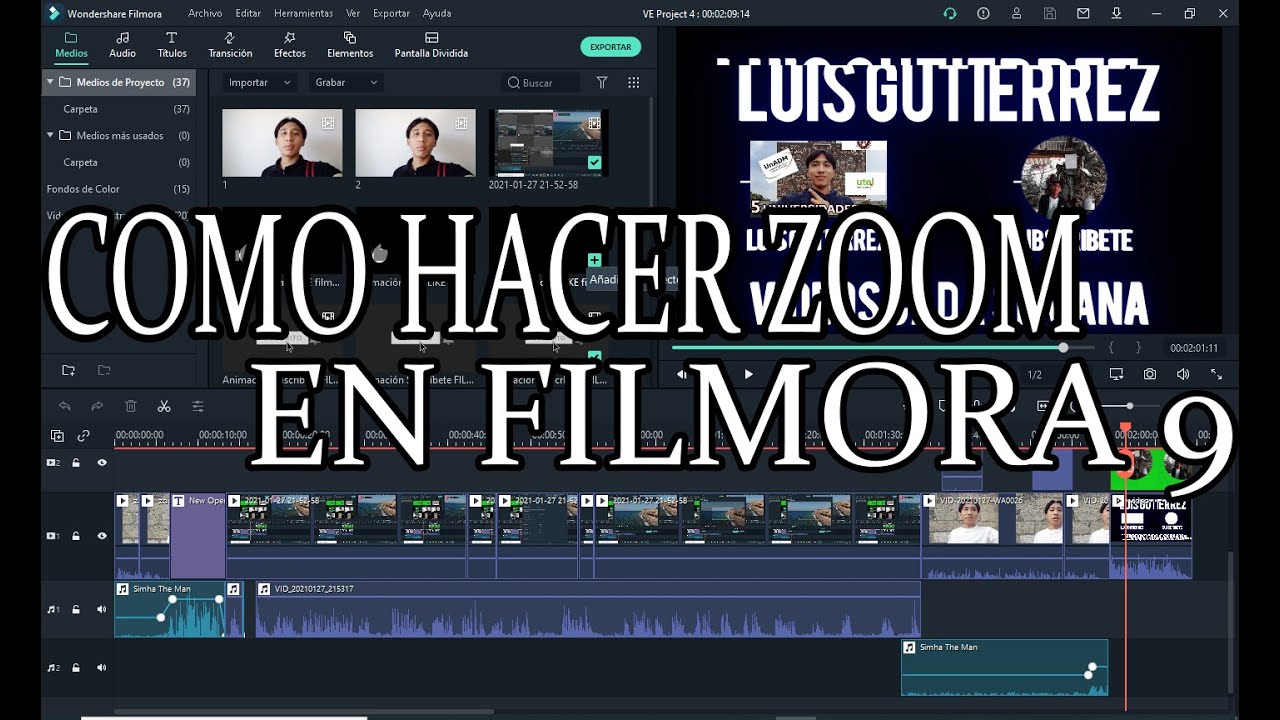 COMO RECORTAR Y HACER ZOOM EN FILMORA 9 - YouTube