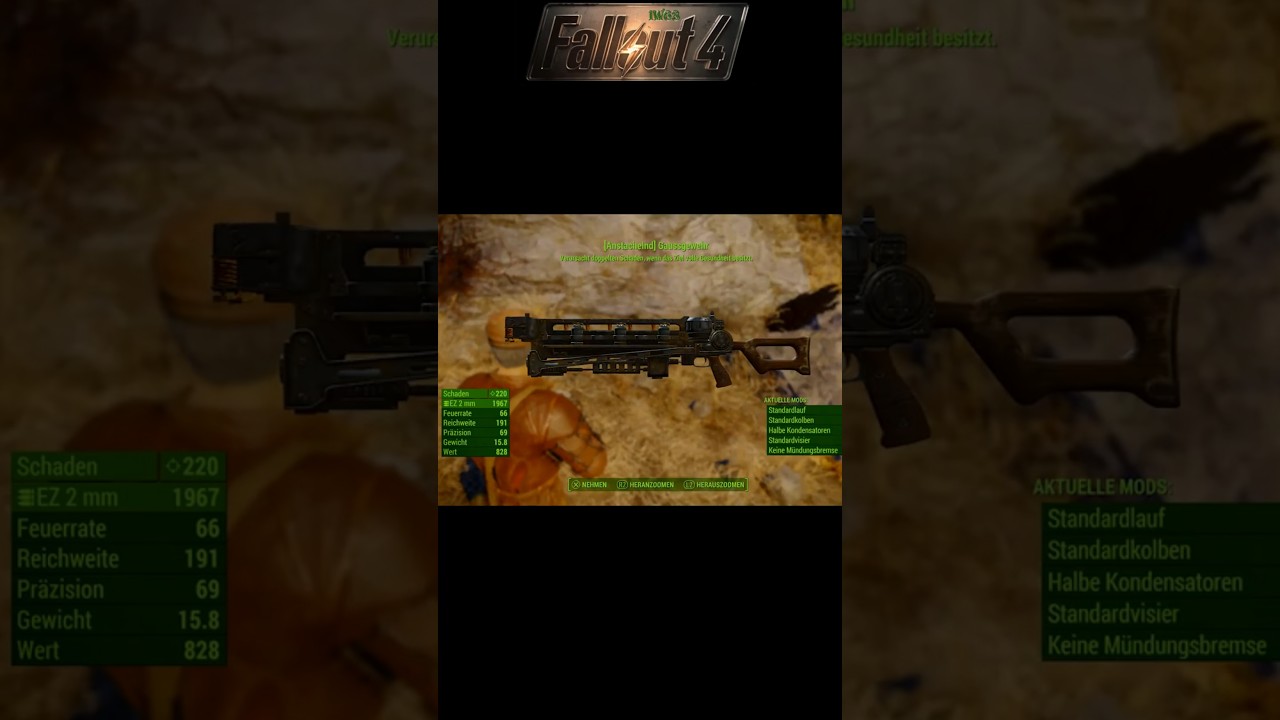 Fallout 4 Next-Gen-Update - Legendäre Waffe Anstachelnd Gaussgewehr 