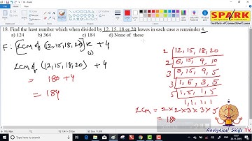 Numbers || Question 18 || Spark Institute || Easy Arithmetic || Krishna Sir