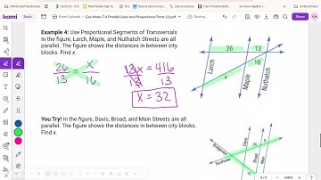 Geometry 7.4 Parallel Lines and Proportional Parts Part 2