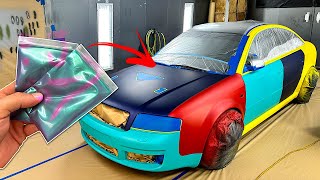 Spraying a HyperShift over an Insane Multi-Colored Harlequin Car (We Had to do it)