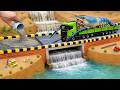 DIY Mini Tractor Builds a Strong Brick Bridge Across a River with a Large Water Release Gate