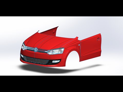 Volkswagen Polo Part-5 (Door) [SOLIDWORKS] [TIME-LAPSE]