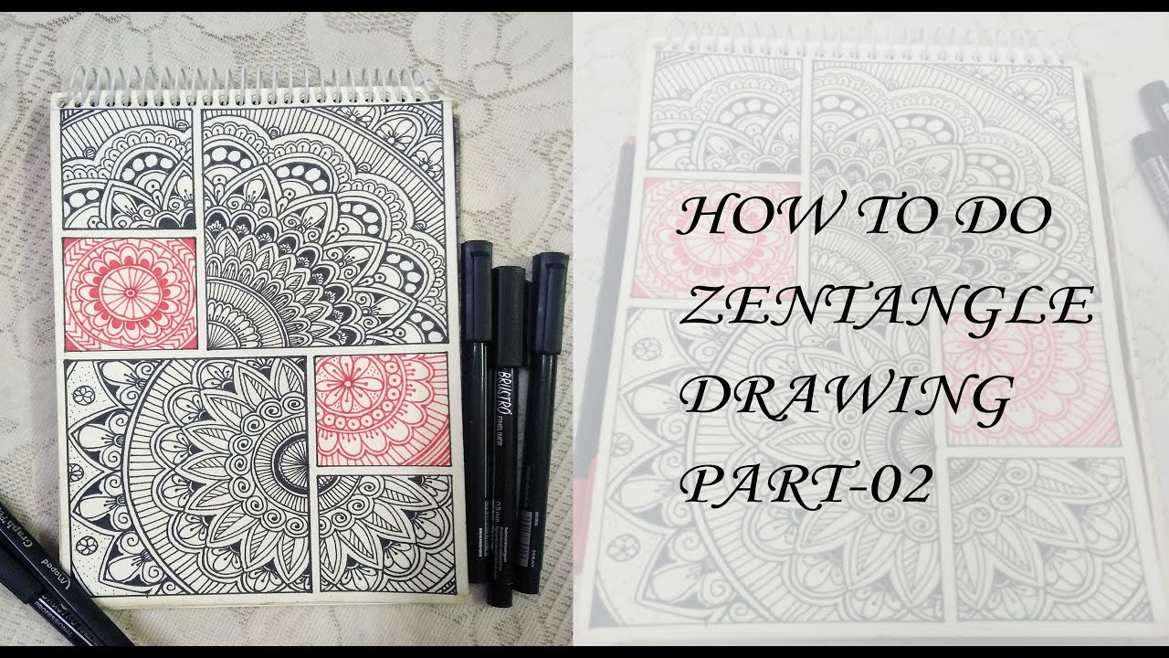 HOW TO DO ZENTANGLE DRAWING__PART-02 - YouTube